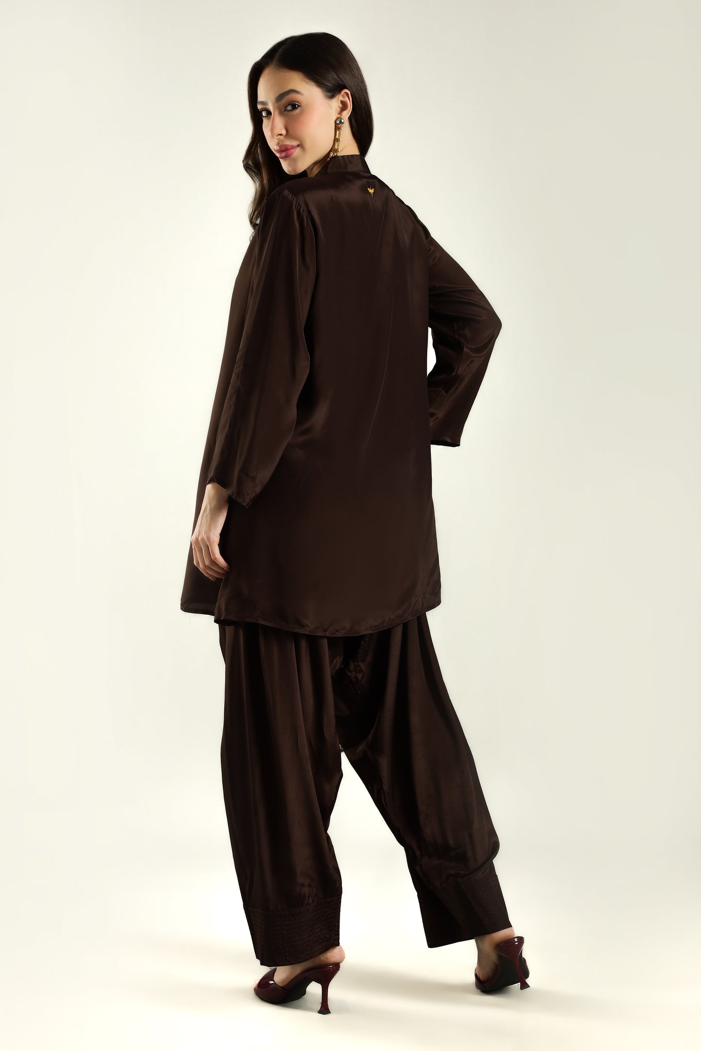 Mocha Farshi Kurta Set - Antaraa Studio