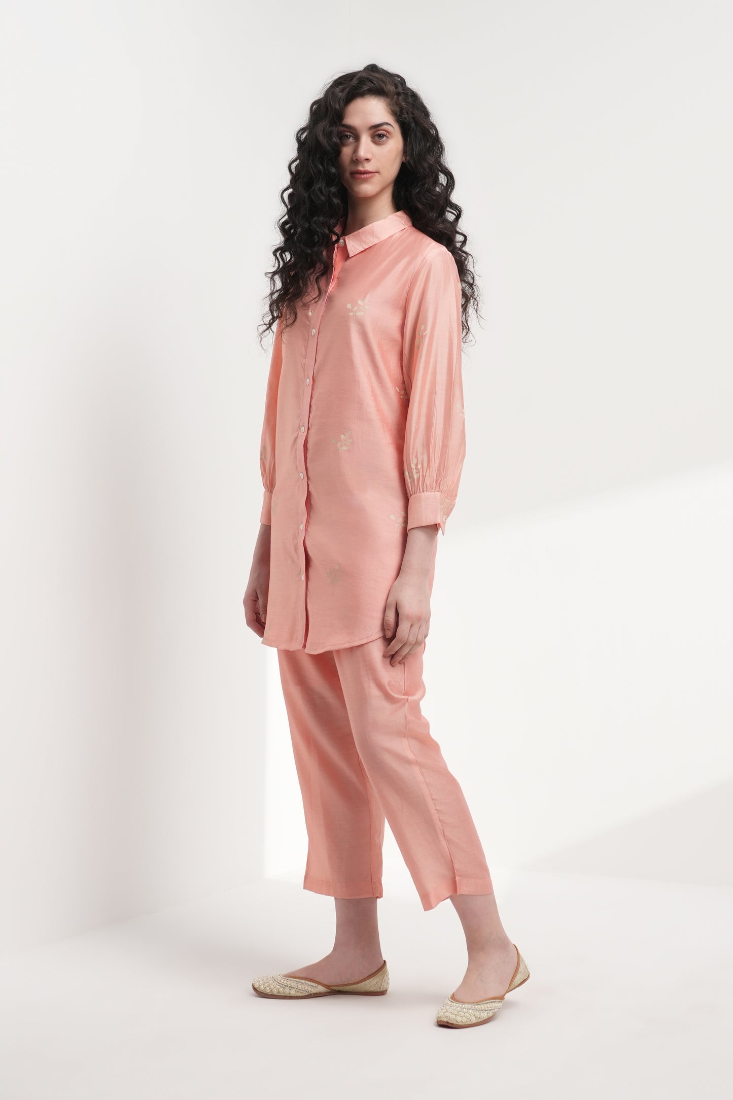 Cherryblossom Chanderi Co-ord Set - Antaraa Studio