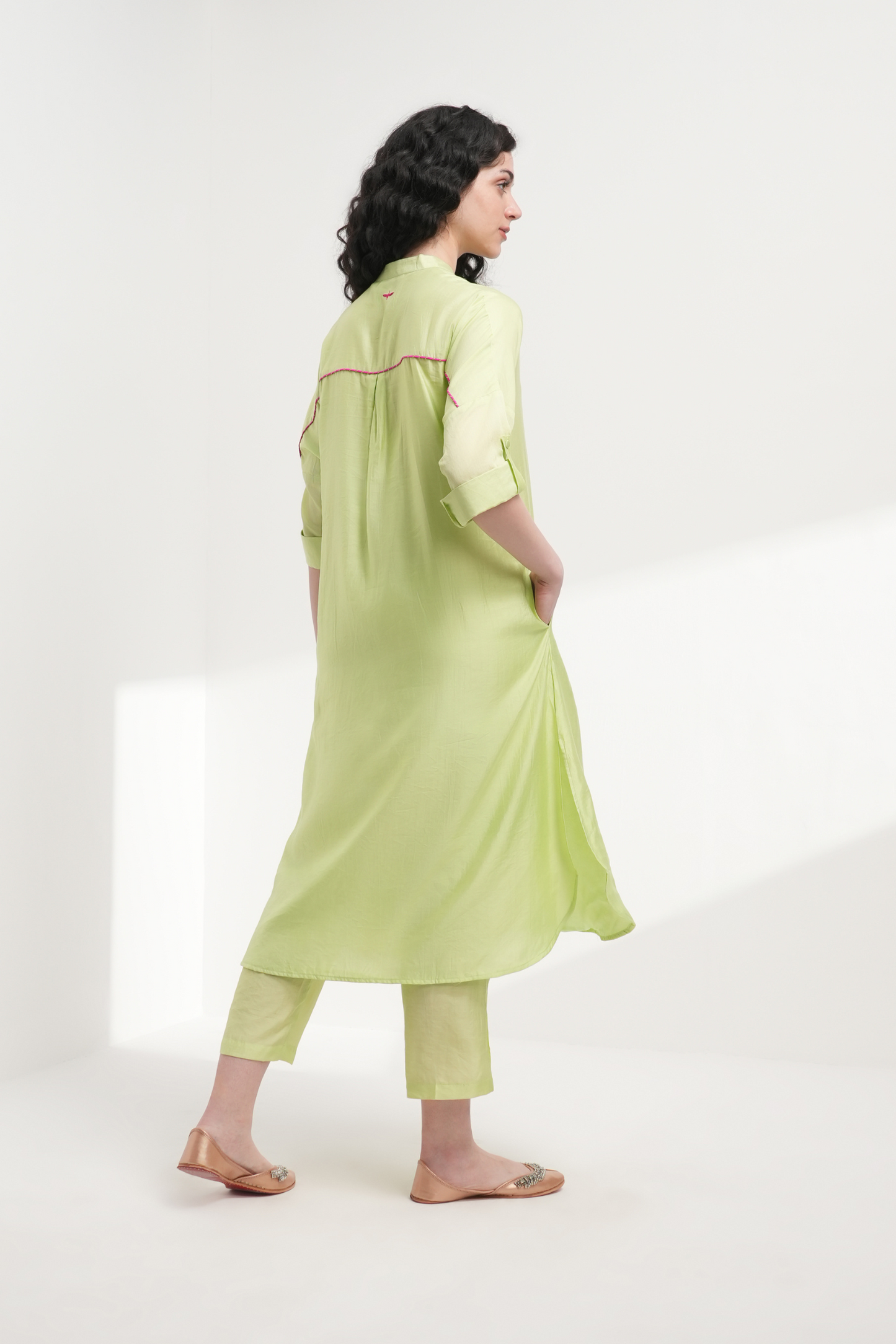 Sukoon Relaxed Chanderi Kurta Set - Antaraa Studio