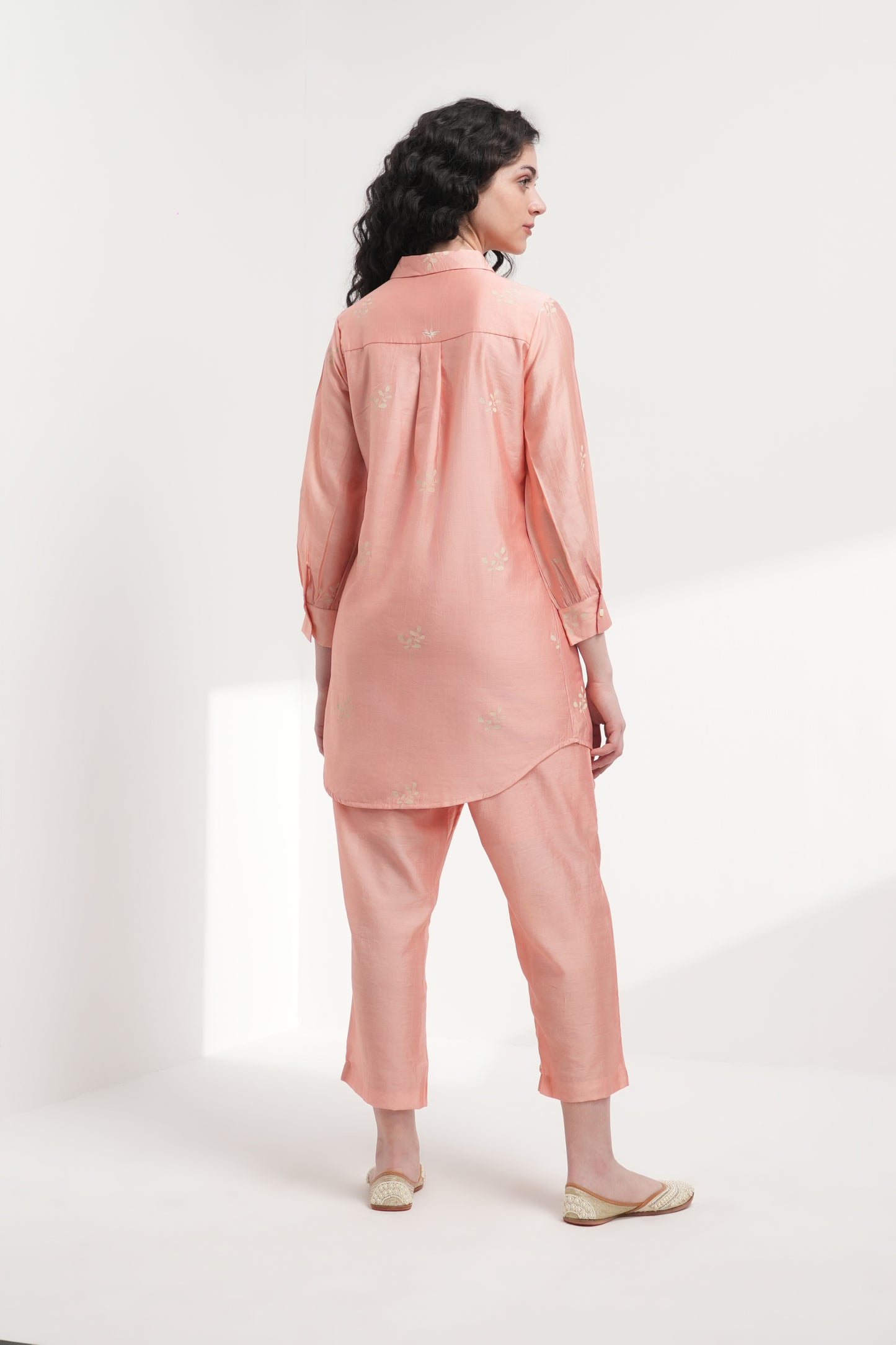 Cherryblossom Chanderi Co-ord Set - Antaraa Studio
