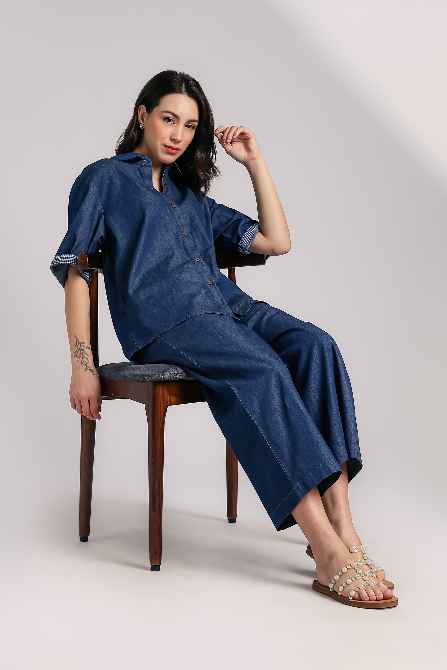Denim Love Co-Ord Set - Antaraa Studio