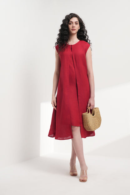 Crimson Love Kurta Dress - Antaraa Studio