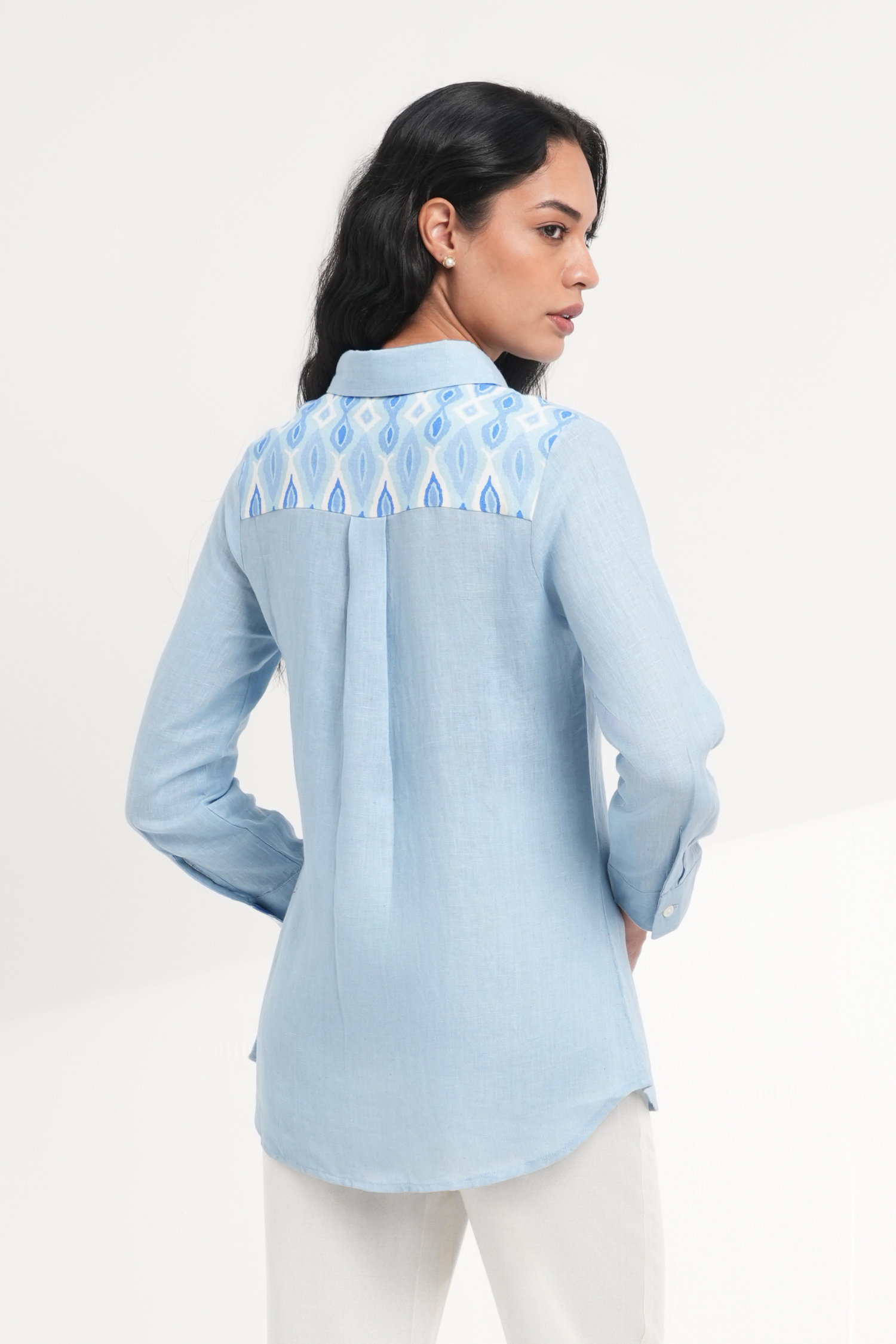 Blue Coast Linen Shirt - Antaraa Studio