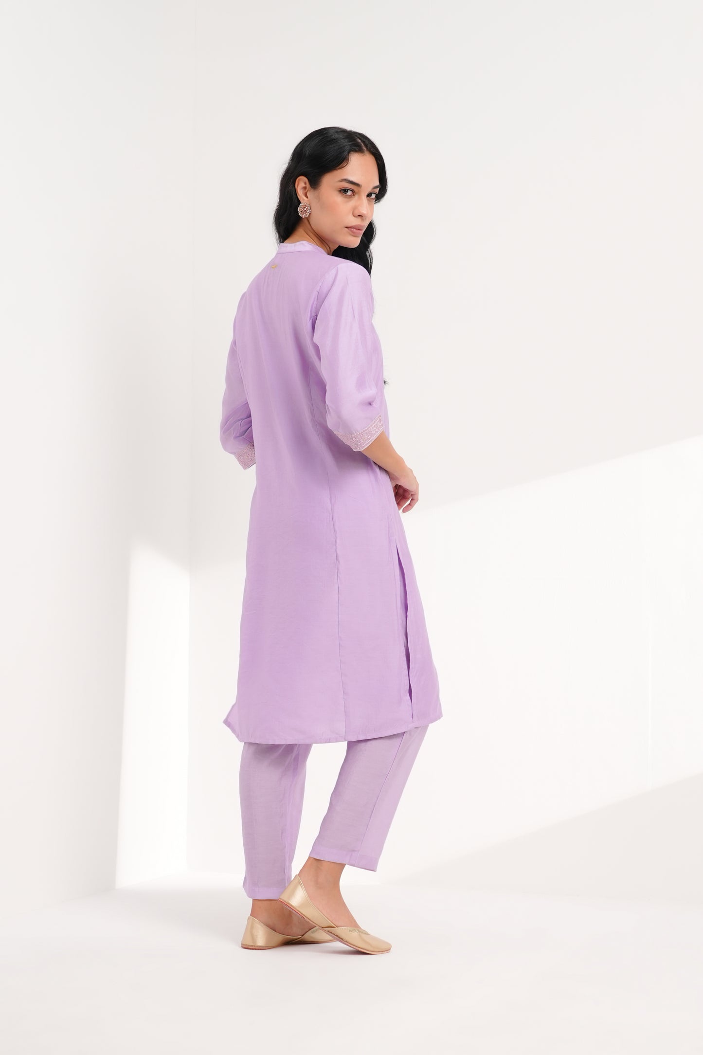 Suhani Lilac Chanderi Kurta Set - Antaraa Studio