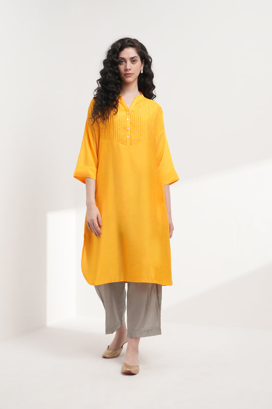 Kesar Chanderi Co-ord Set - Antaraa Studio