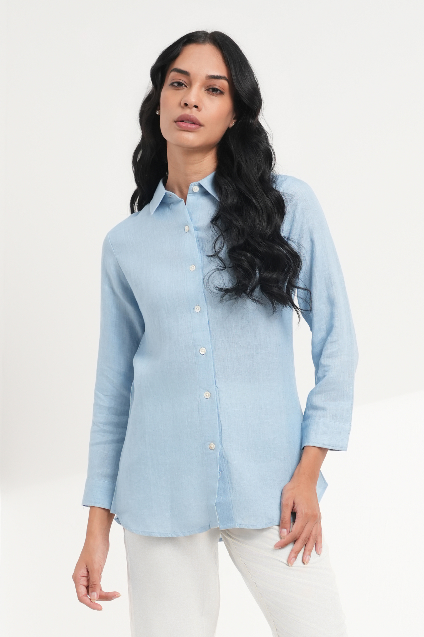 Blue Coast Linen Shirt - Antaraa Studio