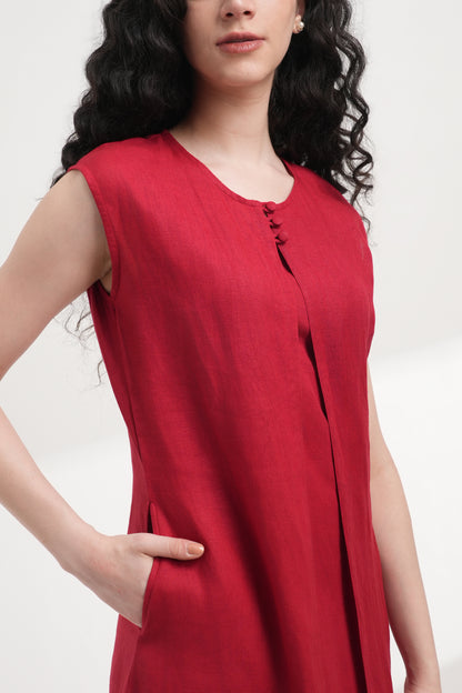 Crimson Love Kurta Dress - Antaraa Studio