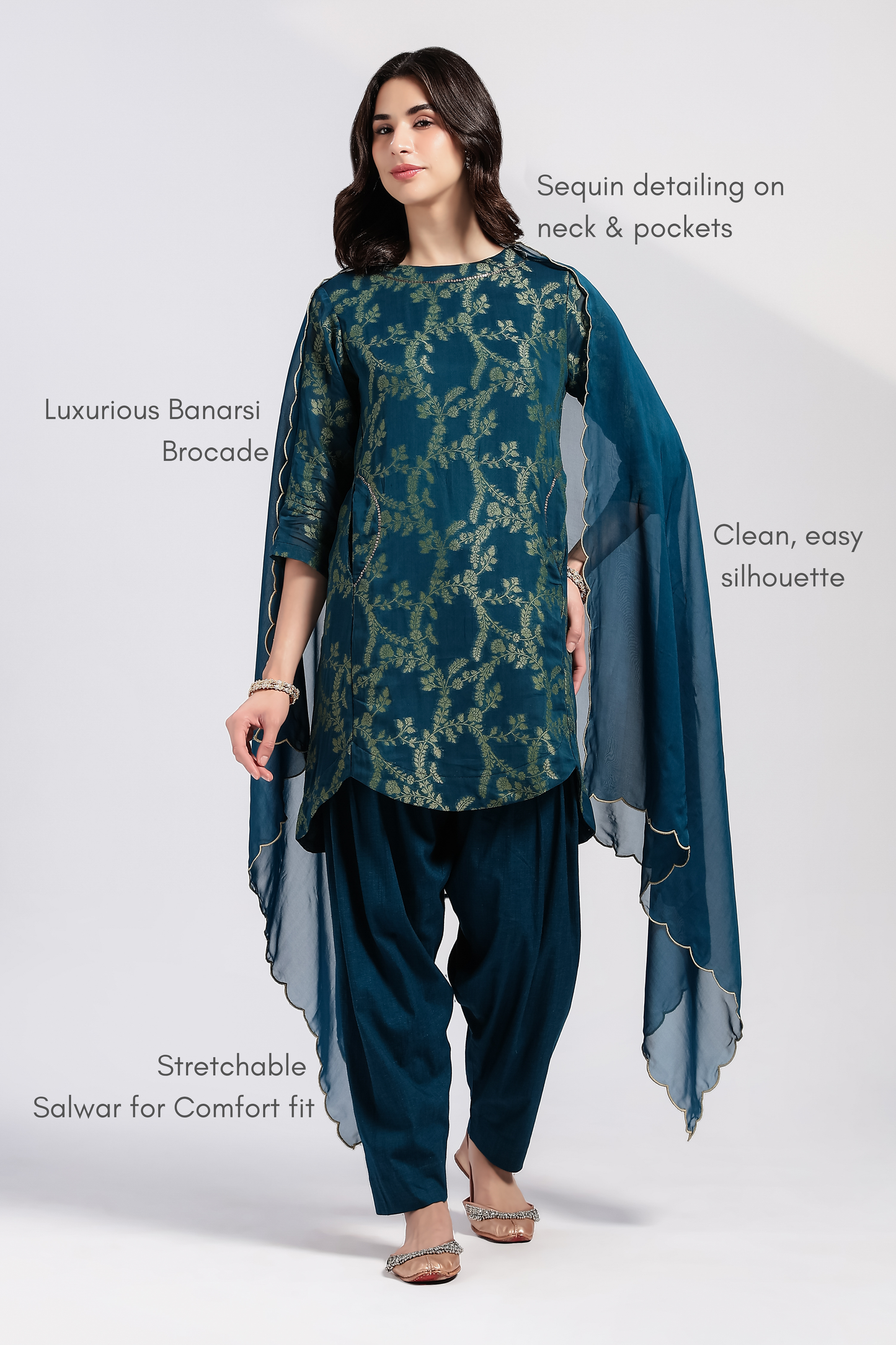 Mayur Brocade Kurta Set