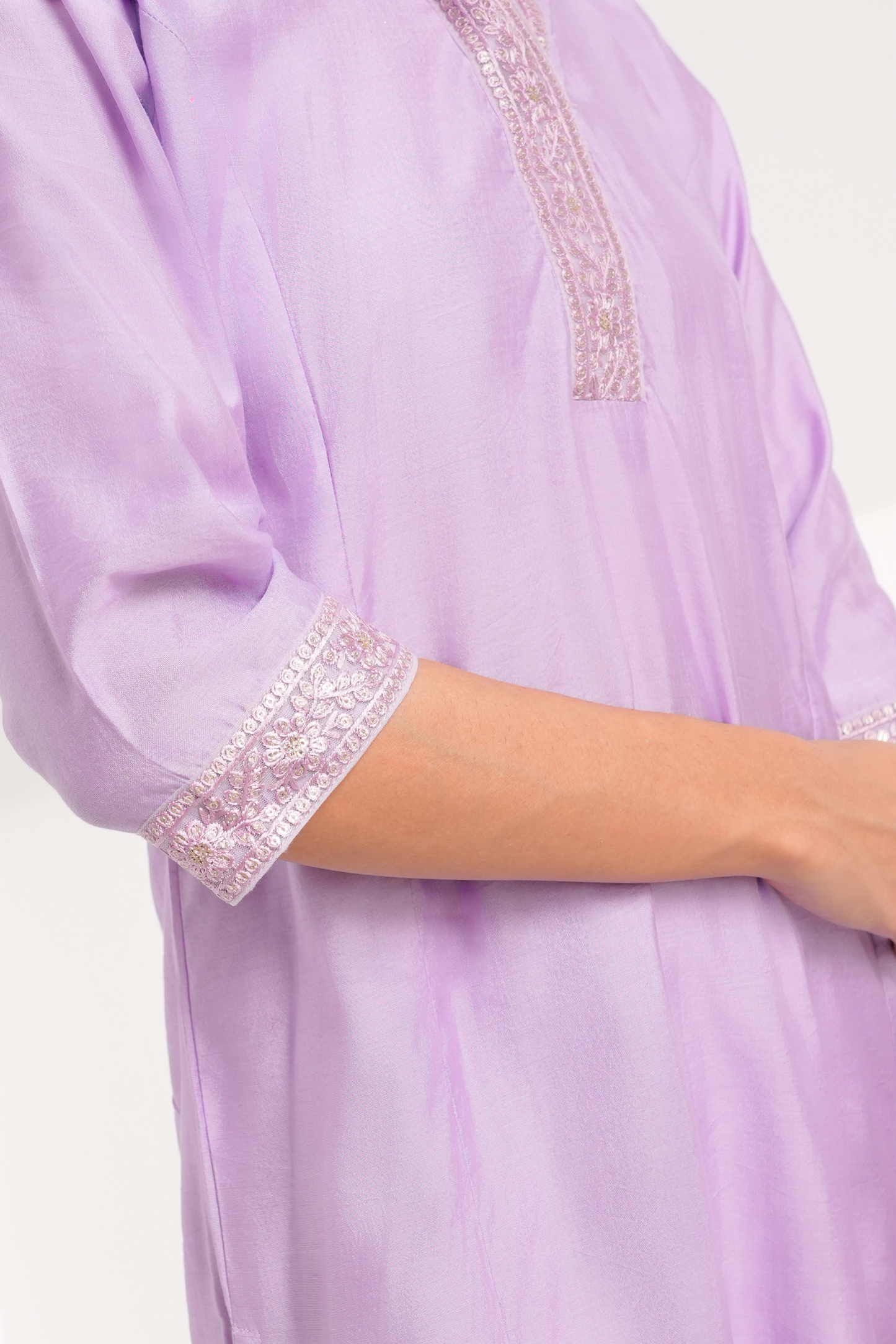 Suhani Lilac Chanderi Kurta Set - Antaraa Studio