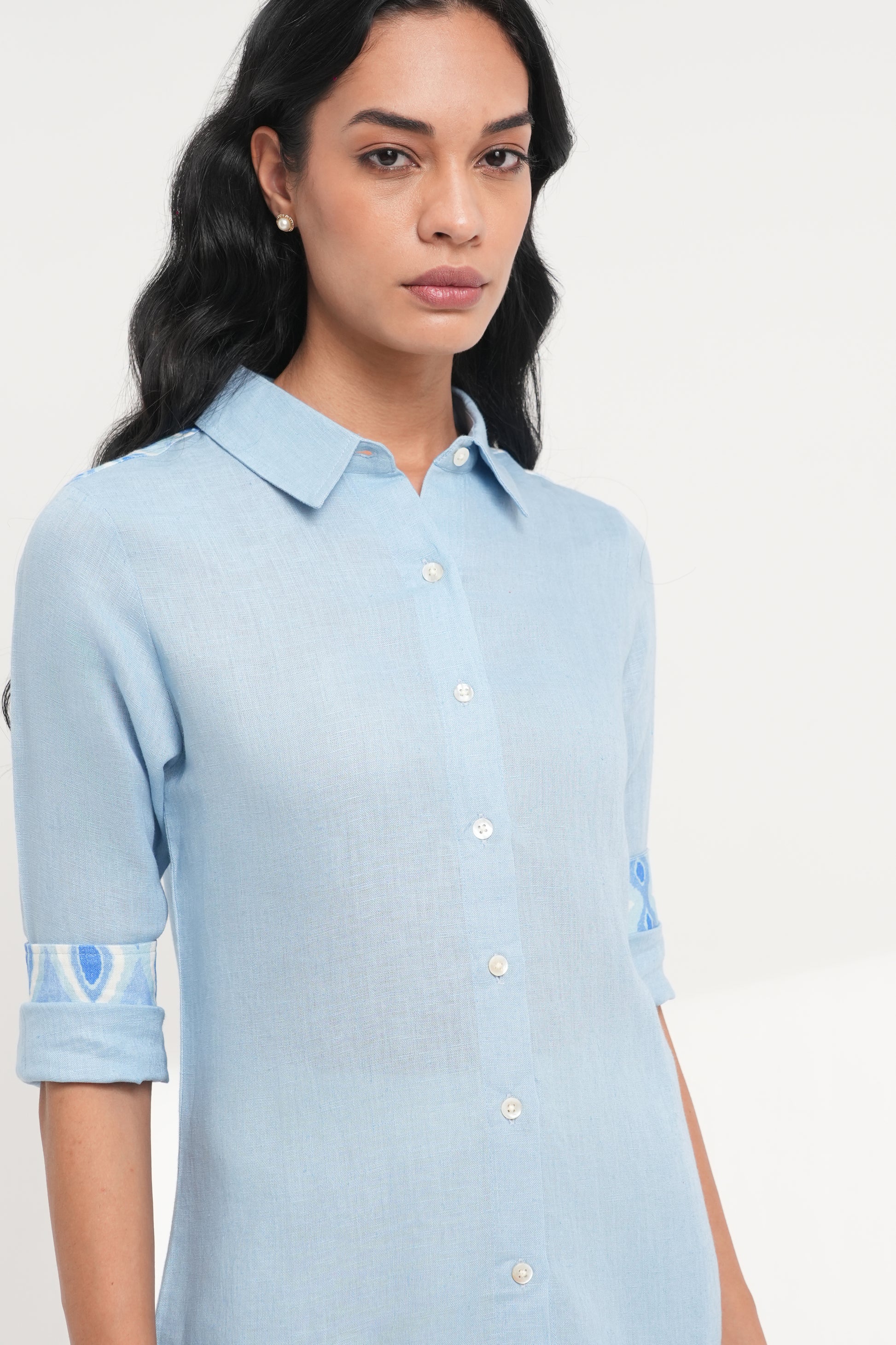 Blue Coast Linen Shirt - Antaraa Studio