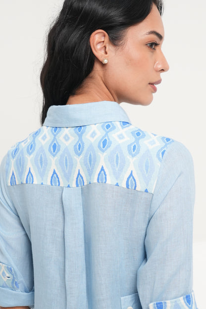 Blue Coast Linen Shirt - Antaraa Studio