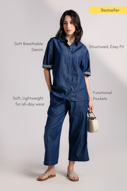 Denim Love Co-ord Set - Antaraa Studio