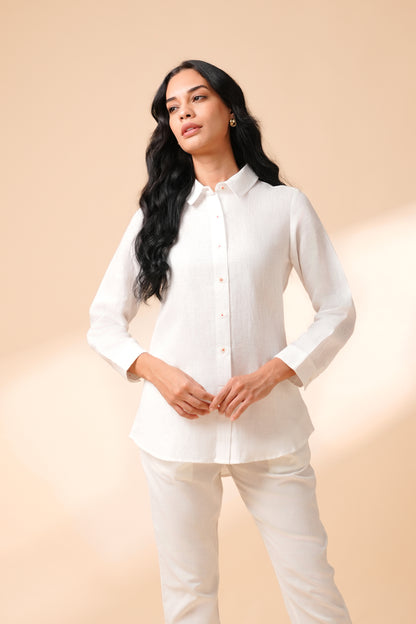 Porcelain Linen Shirt - Antaraa Studio