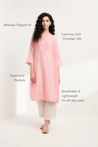 Gulab Chanderi Co-ord Set - Antaraa Studio
