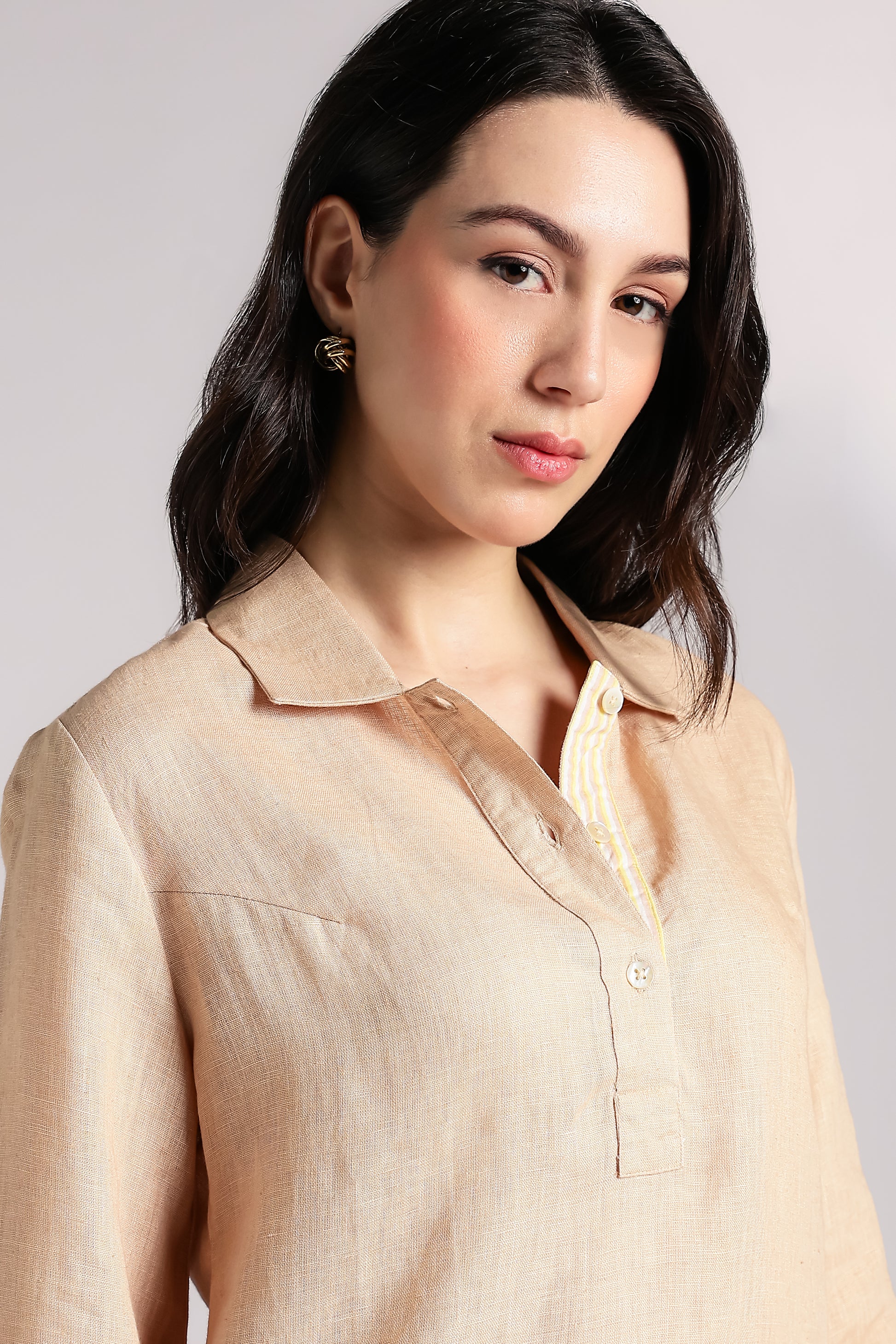 Oatmilk Linen Co-ord Set - Antaraa Studio