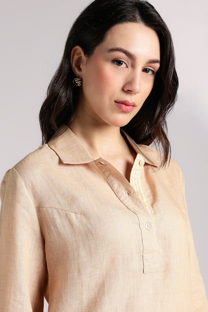 Oatmilk Linen Co-ord Set - Antaraa Studio