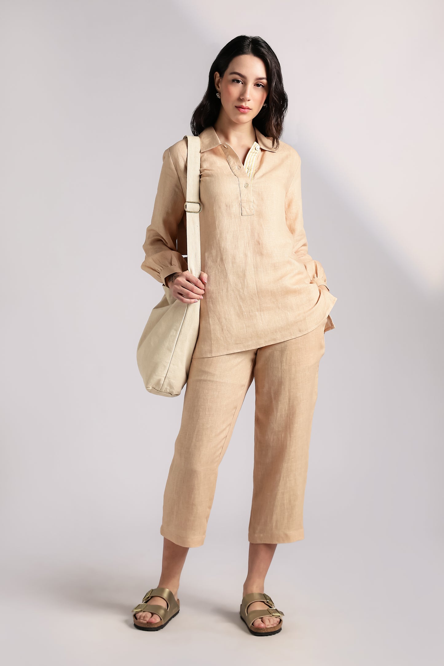 Oatmilk Linen Co-ord Set - Antaraa Studio