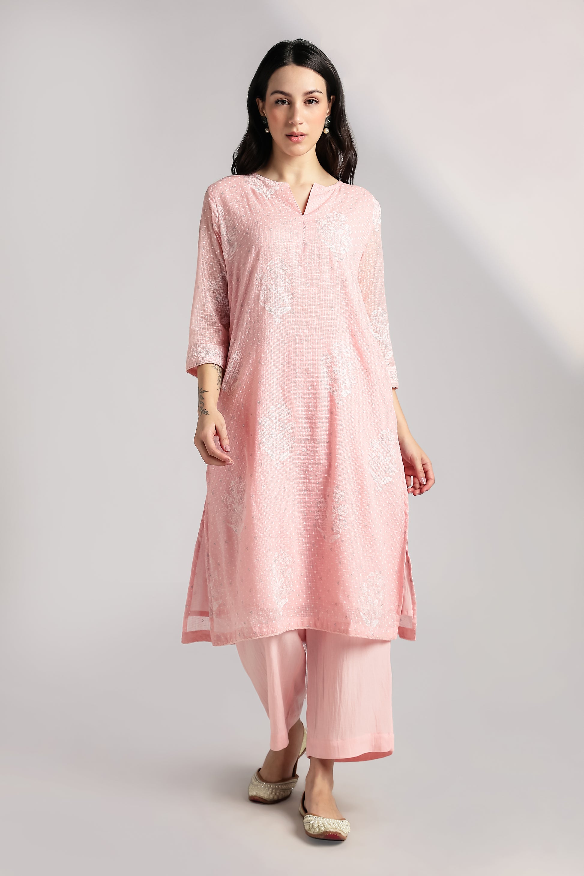 Rosé Gulaab Kurta set - Antaraa Studio