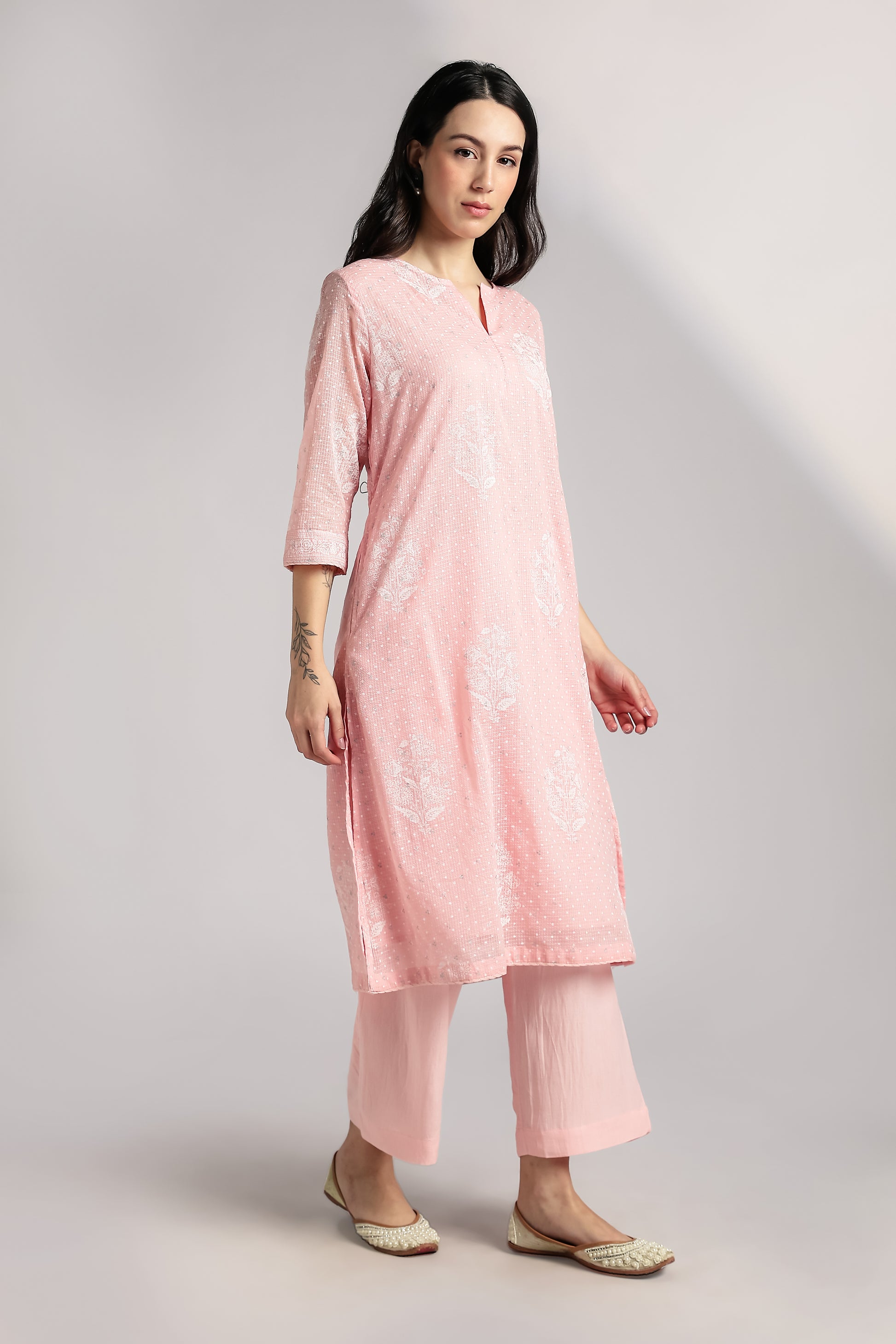 Rosé Gulaab Kurta set - Antaraa Studio