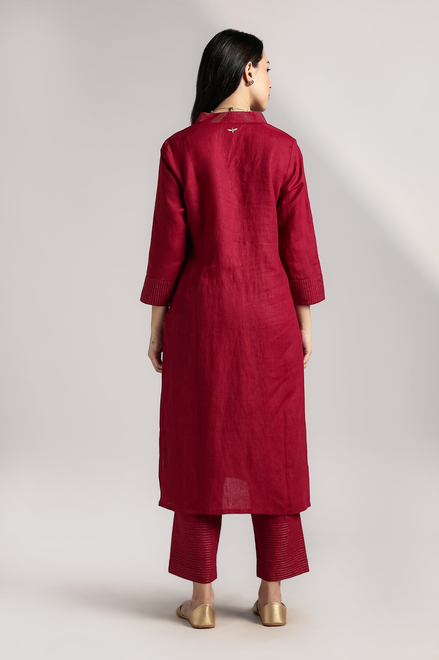 Mallika Linen Kurta Set - Antaraa Studio