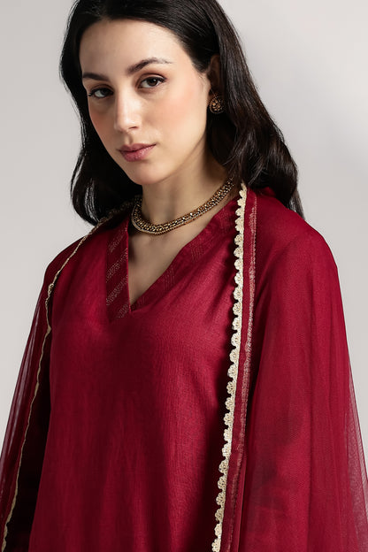 Mallika Linen Kurta Set - Antaraa Studio