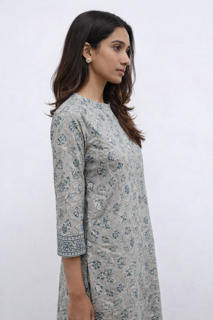 Firozi Bagh Mist Grey Co-Ord Set