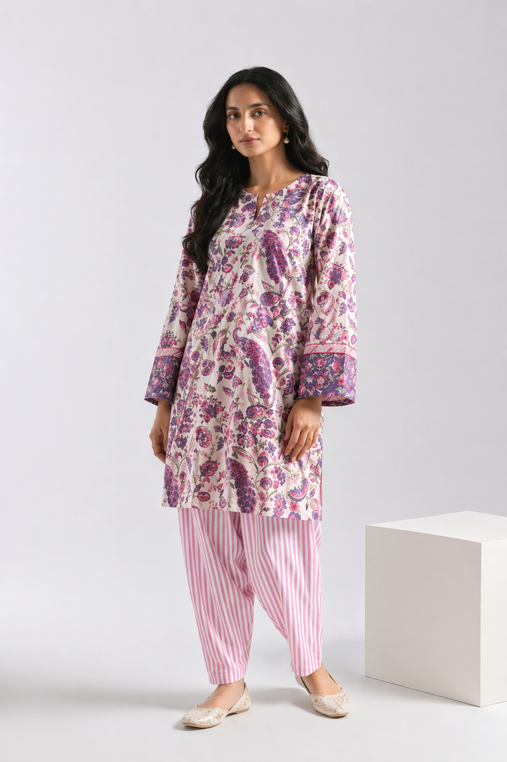 Peacock Plum Salwar Set - Antaraa Studio