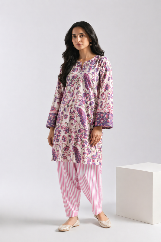 Peacock Plum Salwar Set - Antaraa Studio