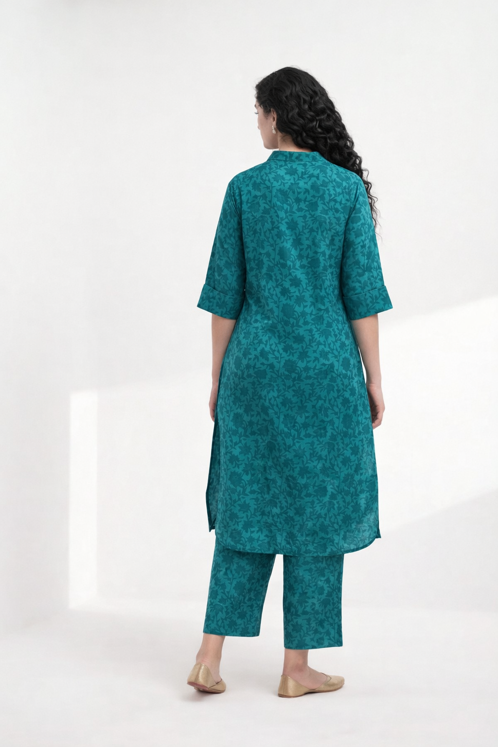 Jaipur Neel Garden Co-ord Set - Antaraa Studio