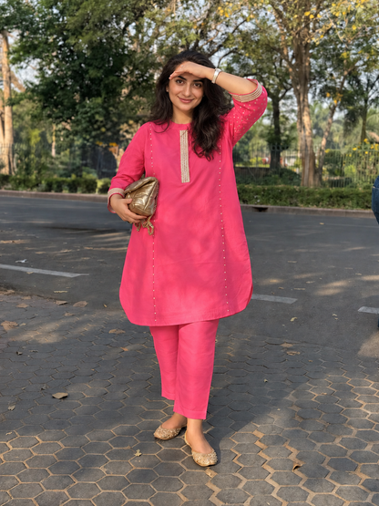 Pink Sapphire Co-Ord - Antaraa Studio