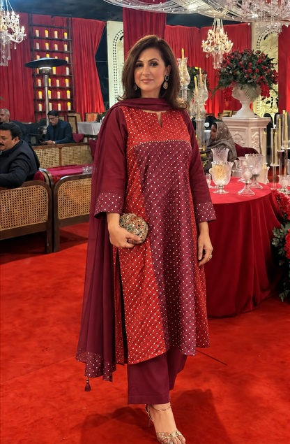 Ruby & Amethyst Kurta set - Antaraa Studio