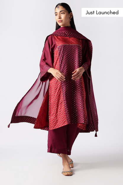 Ruby & Amethyst Kurta set - Antaraa Studio