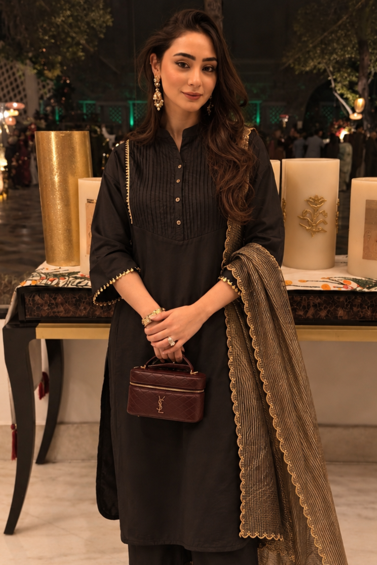 Onyx & Gold Zari Kurta Set