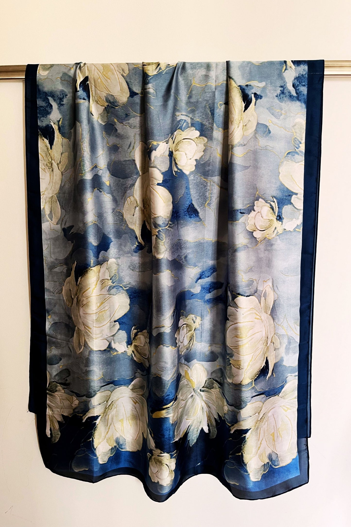Waterlillies Satin Silk Scarf