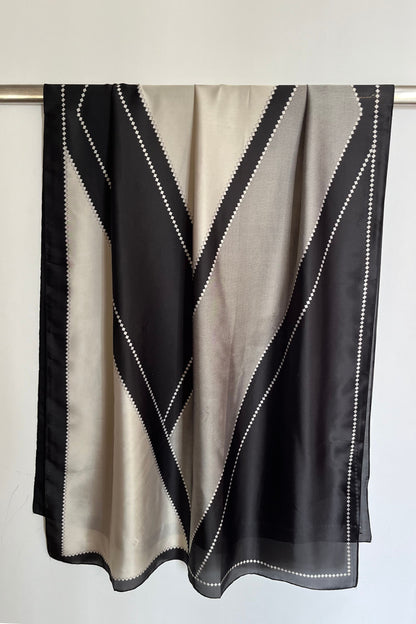 Midnight Shadow Satin Silk Scarf