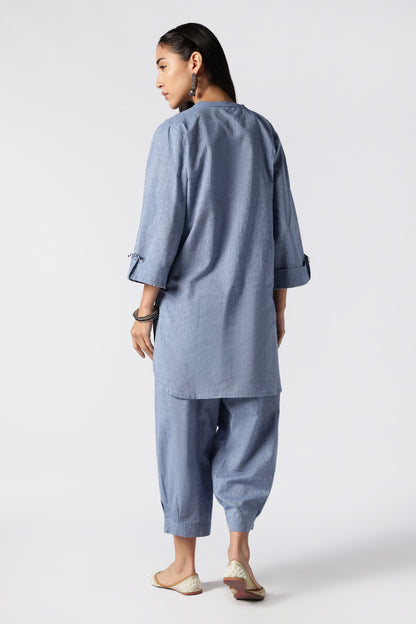 Aquamarine Malai Cotton Co-Ord