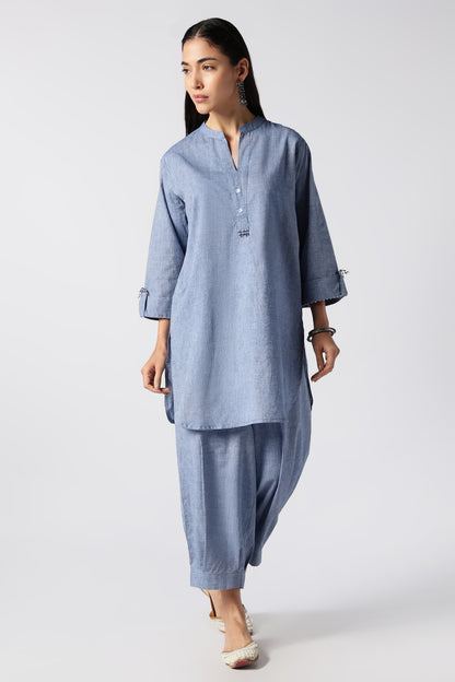 Aquamarine Malai Cotton Co-Ord