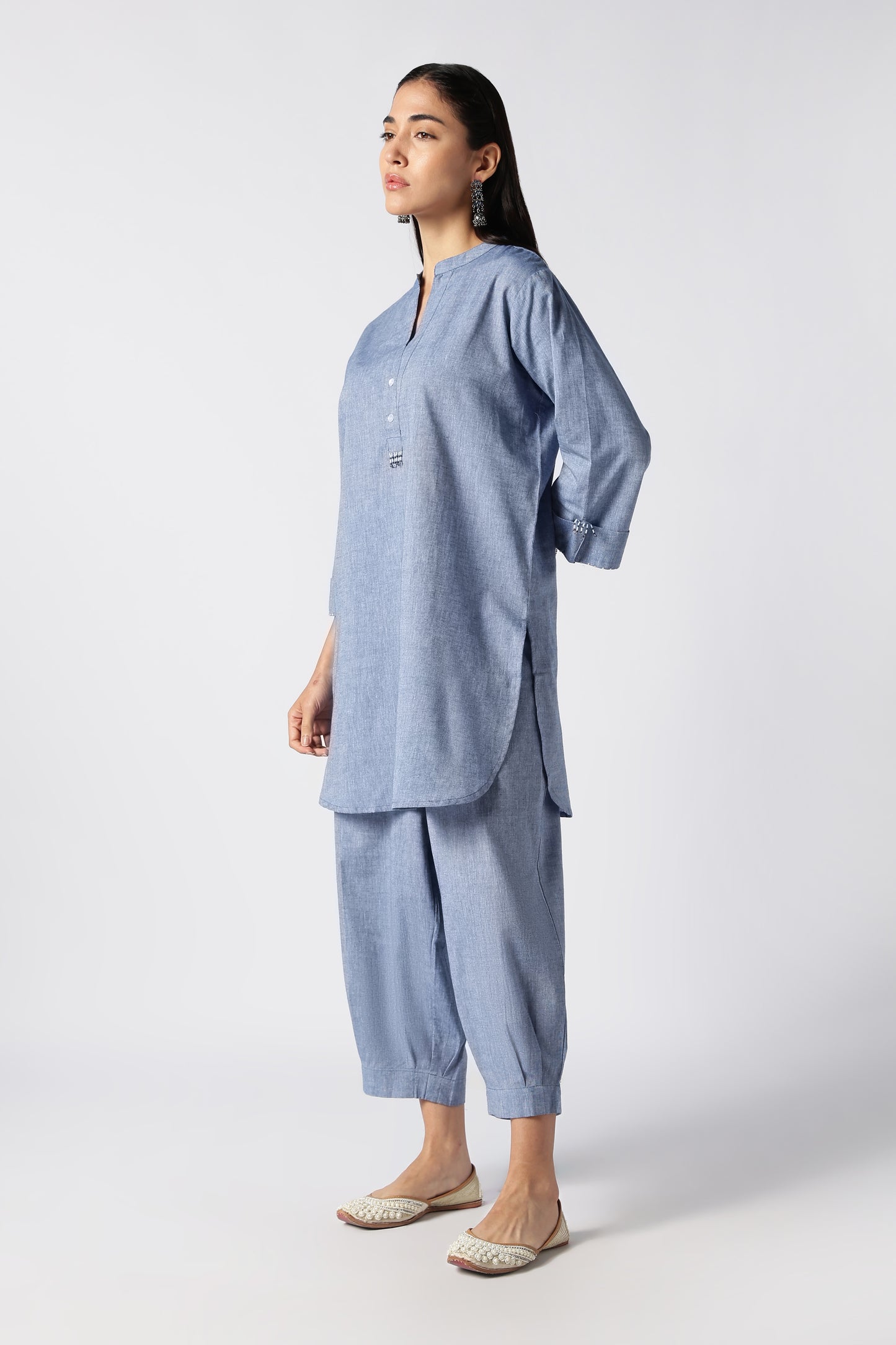 Aquamarine Malai Cotton Co-Ord