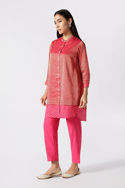 Rose Quartz Zari Striped Co-Ord
