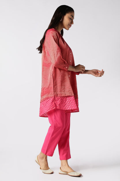 Rose Quartz Zari Striped Co-Ord