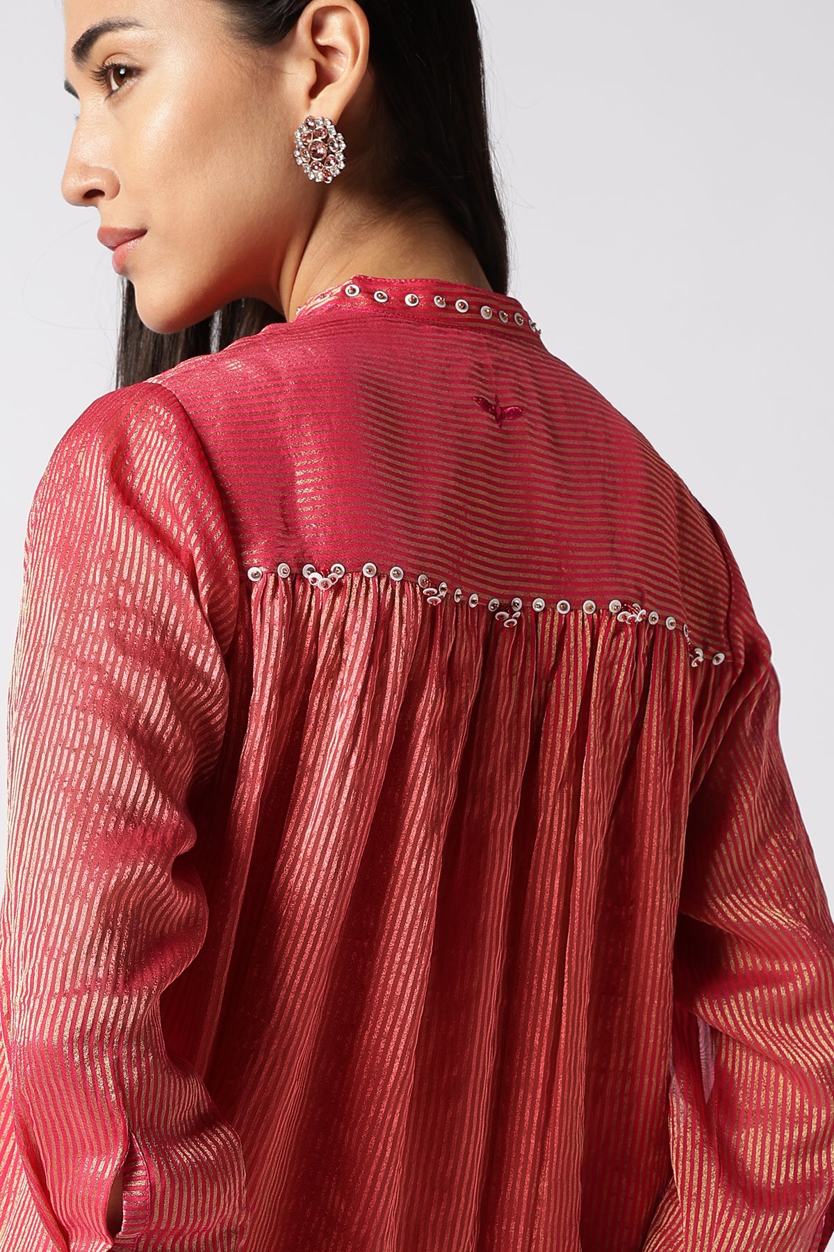 Rose Quartz Zari Striped Co-Ord