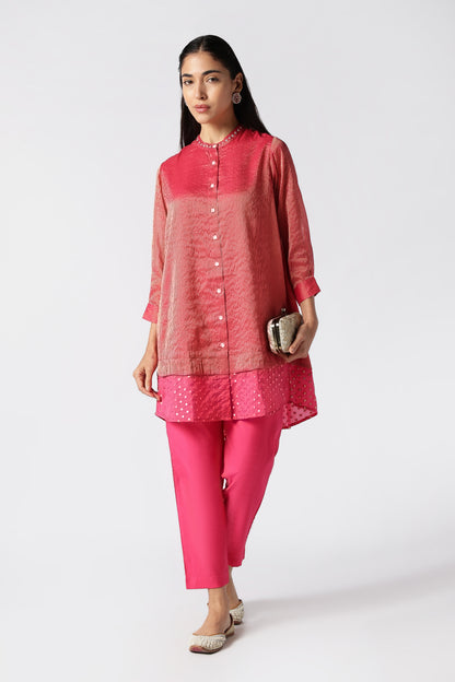 Rose Quartz Zari Striped Co-Ord