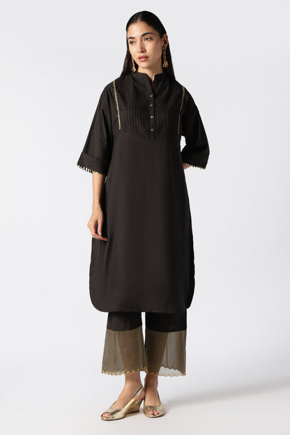 Onyx & Gold Zari Kurta Set