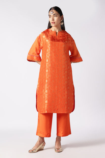 Topaz Brocade Kurta Set