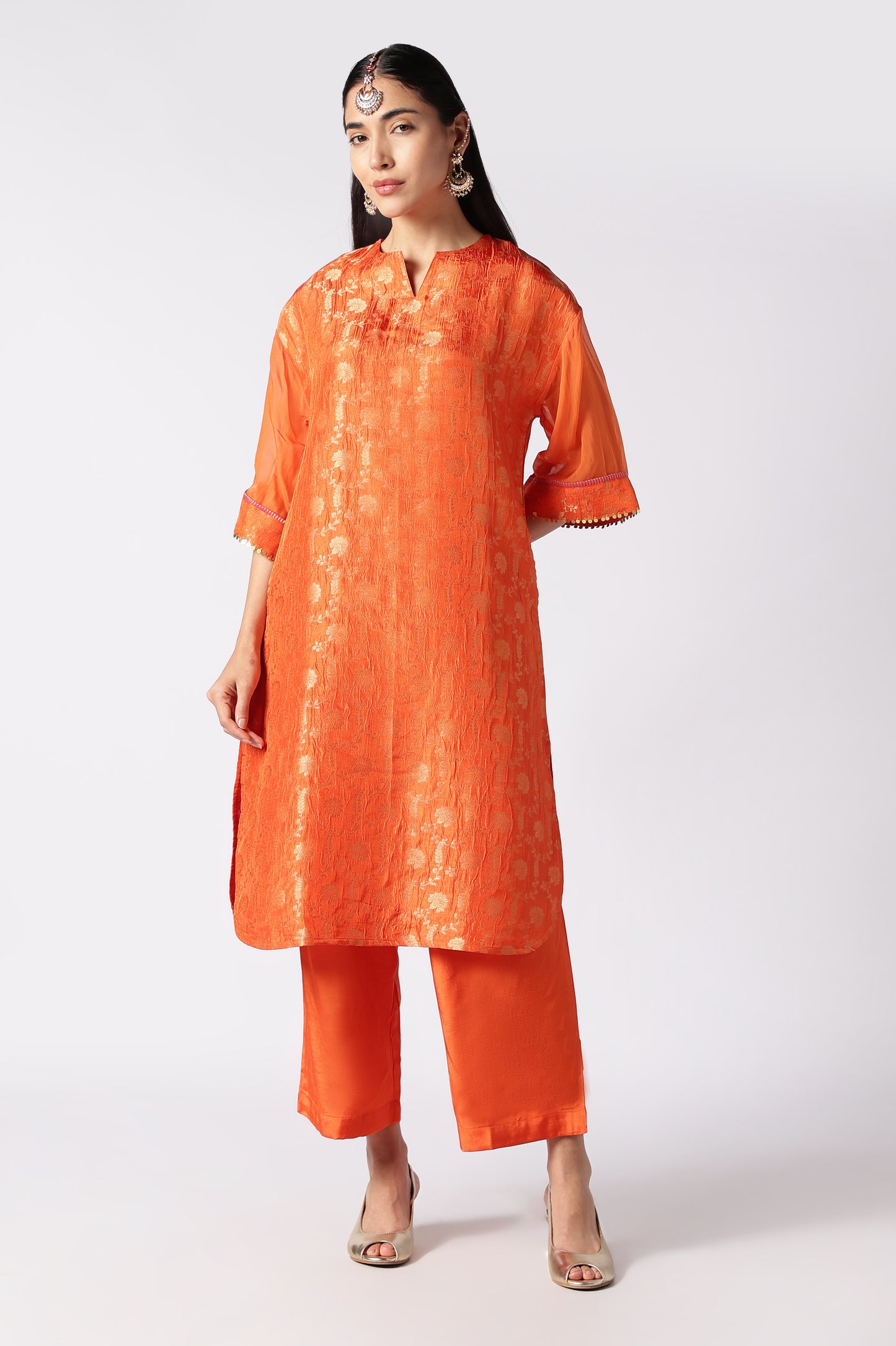 Topaz Brocade Kurta Set