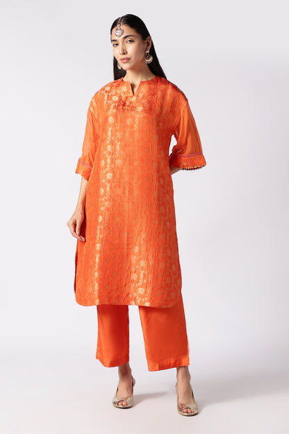 Topaz Brocade Kurta Set