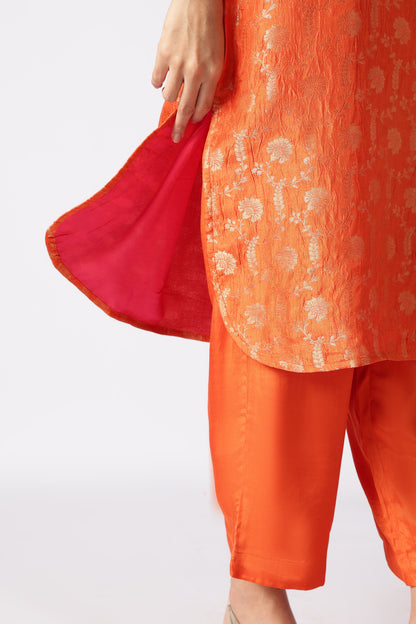 Topaz Brocade Kurta Set