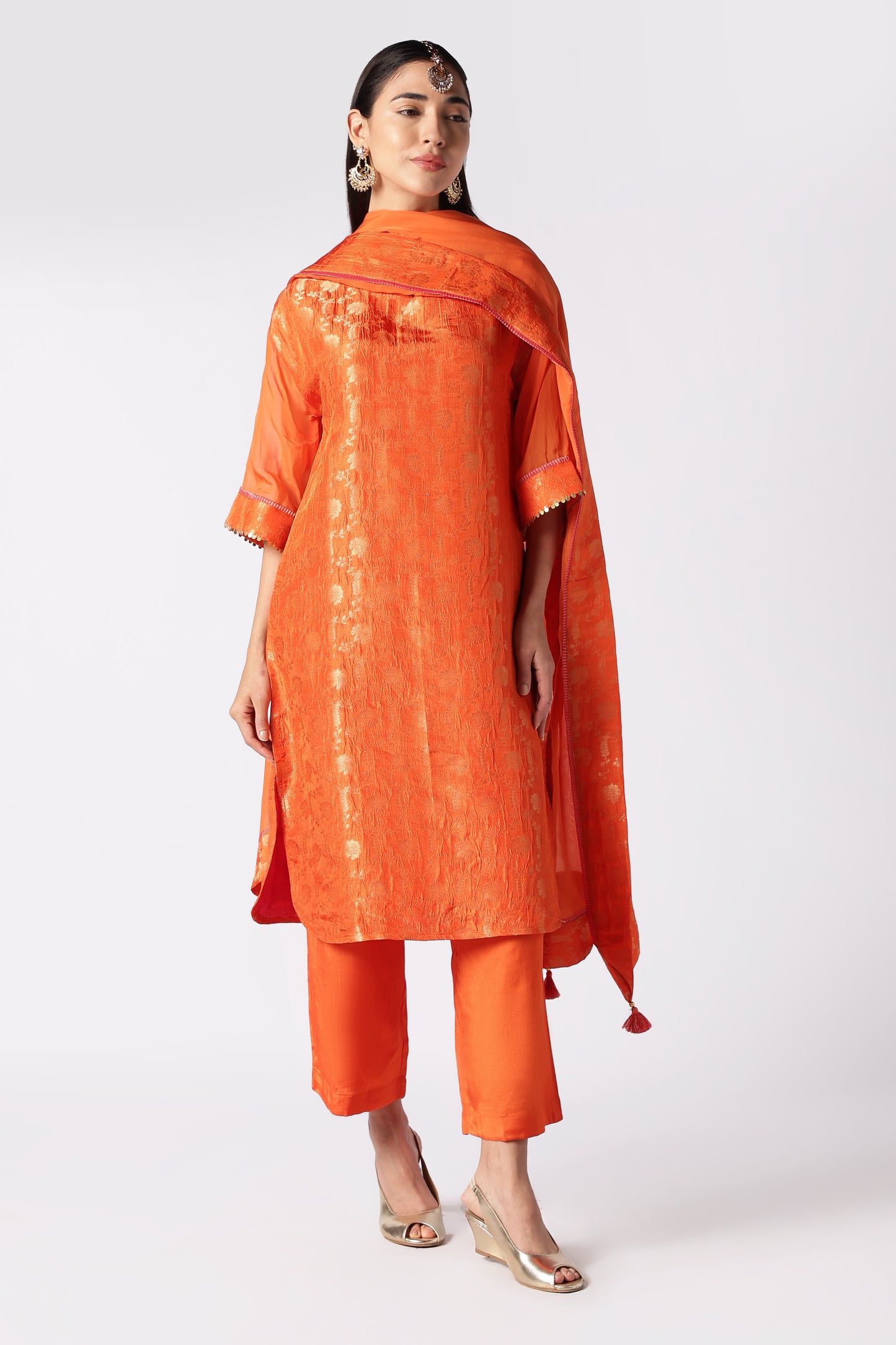 Topaz Brocade Kurta Set