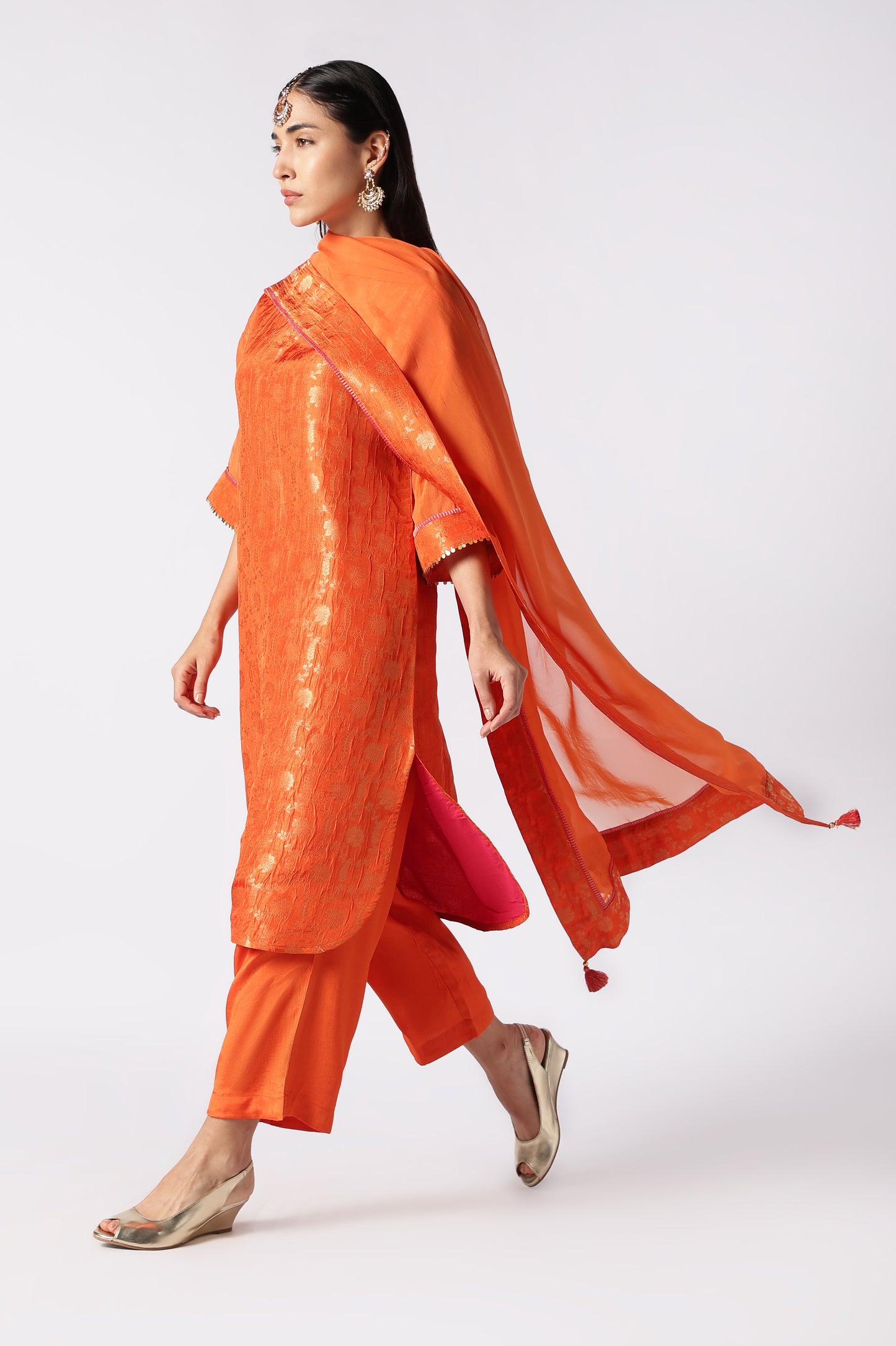 Topaz Brocade Kurta Set