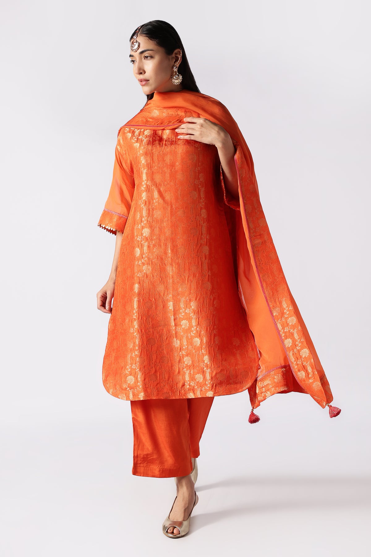 Topaz Brocade Kurta Set